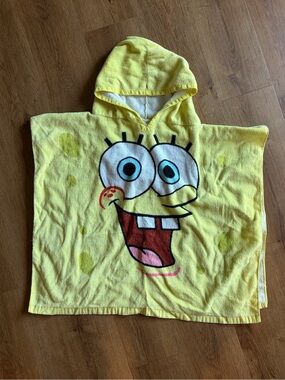 2004 Nickelodeon SpongeBob Hooded Terry Cloth Beach Bath Poncho